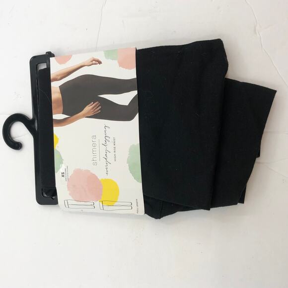 Shimera LOT of 2 Pair Everyday High Rise Elastic Waist Leggings Black XS NEW - Picture 4 of 7